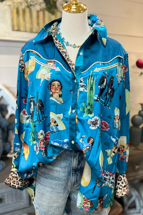 Western Cowgirl Satin Blouse