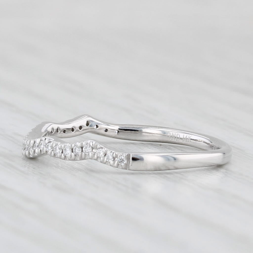 0.12ctw Diamond Ring Guard Enhancer Wedding Band 14k White Gold Sz 7 Bellissima