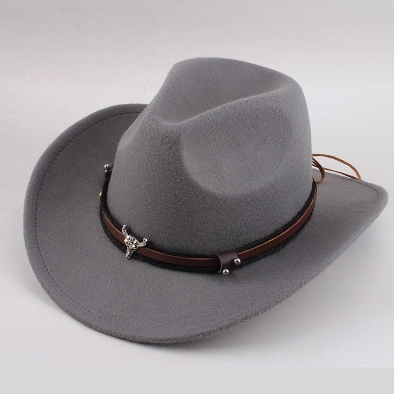Ethnic Style Topper Hat Western Cowboy Hat Tibetan Tibetan Performance Hat Woolen Hat Central Retro Woolen Hat