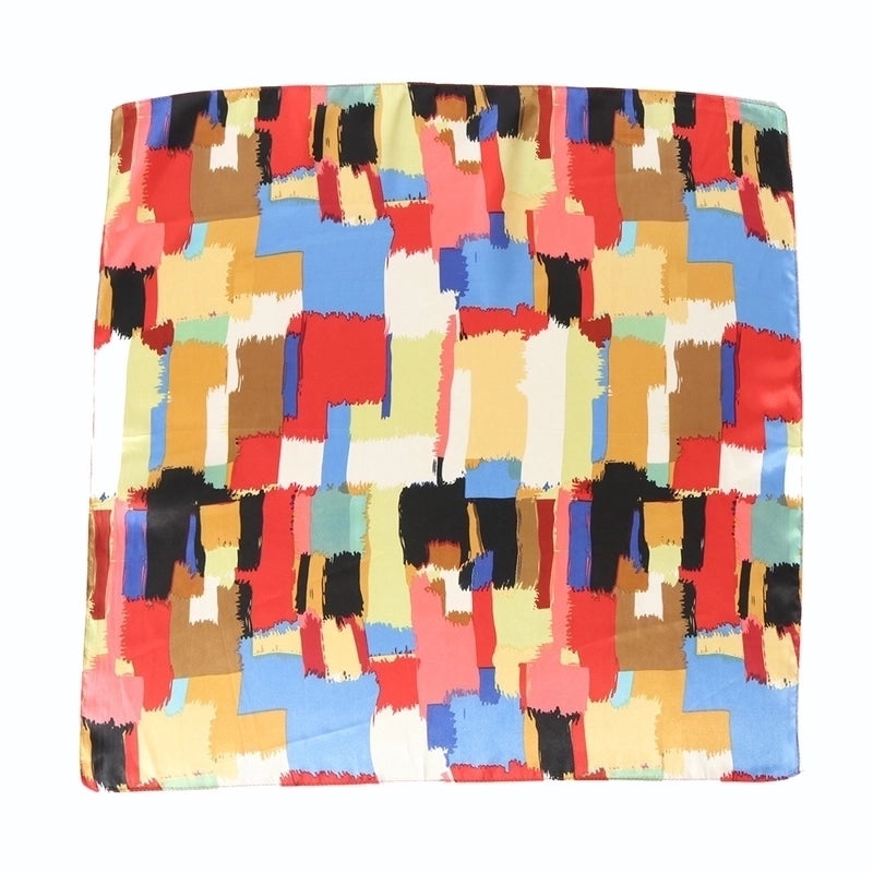 Women's Minimalist Classic Style Color Block Polyester Printing Silk Scarf