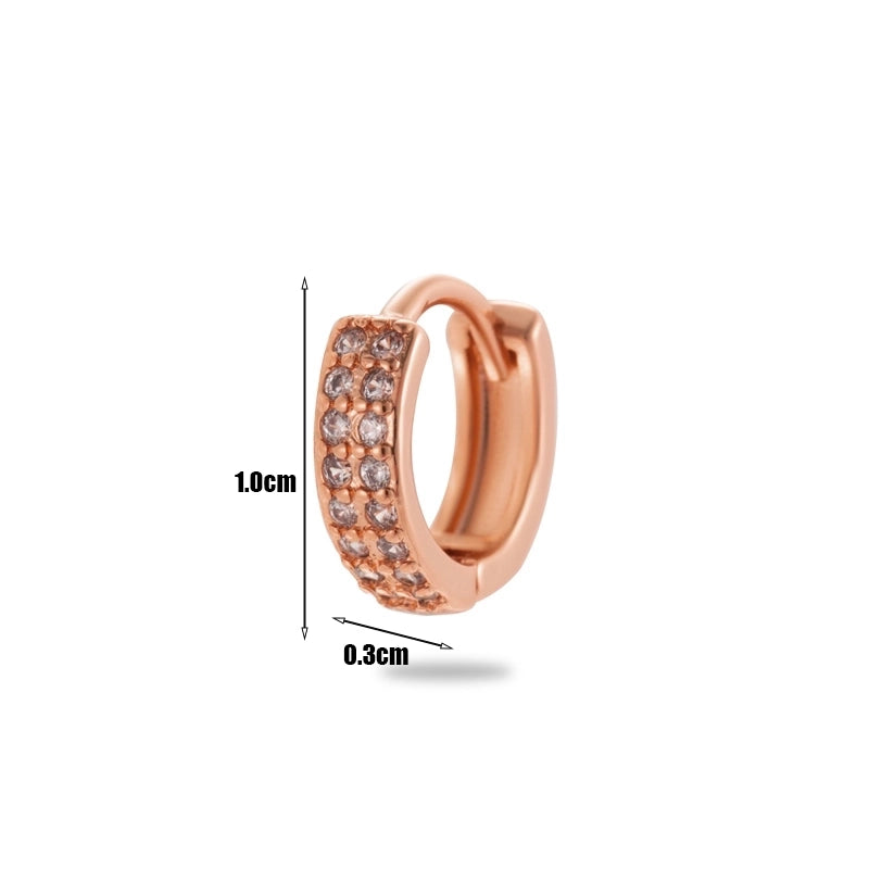 1 Piece Minimalist Classic Style Round Plating Inlay Copper Zircon 18k Gold Plated Ear Studs