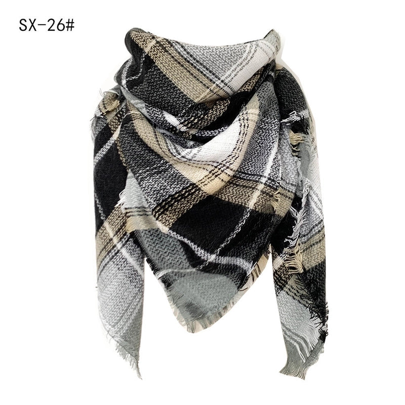 Autumn And Winter Imitation Cashmere Qicaigei Square Scarf Triangular Binder Scarf Women's Neck Warmer Shawl