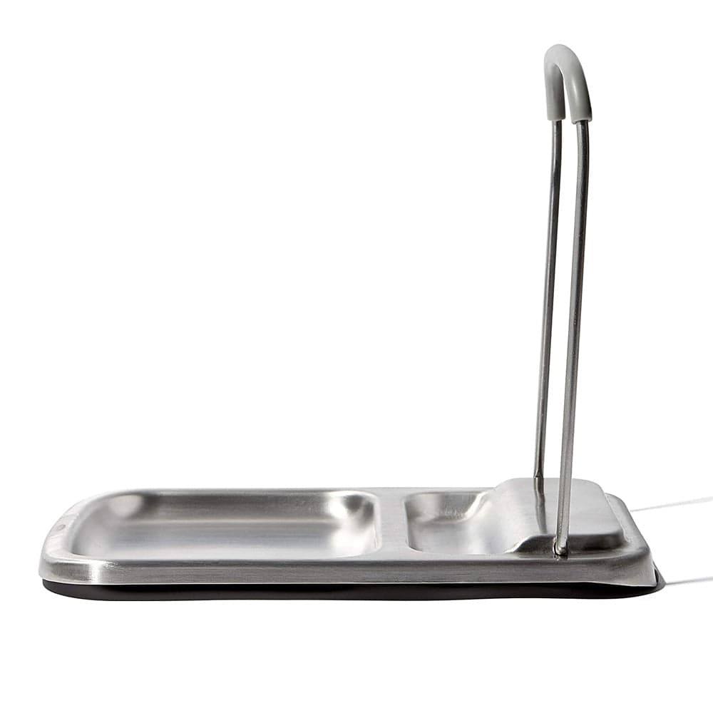 Stainless Steel Spoon Rest with Lid Holder