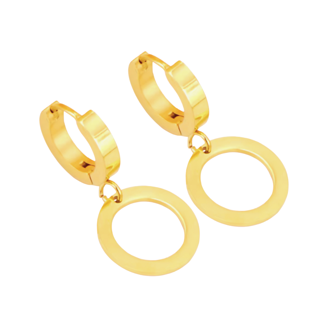 Dangled circle hoops - Gold