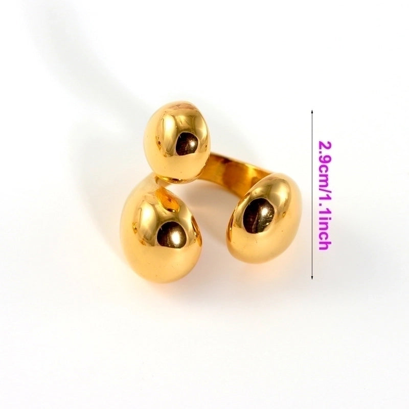 304 Stainless Steel 18K Gold Plated Casual Modern Style Asymmetrical Irregular Geometric No Inlay Open Rings Rings