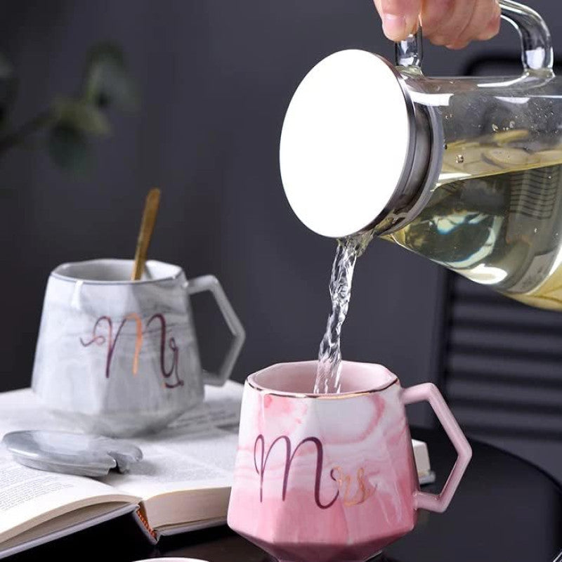 LUXURY MARBLE PATTERN MR & MRS COFFEE MUG SET 鈥?A PERFECT GIFT FOR COUPLES