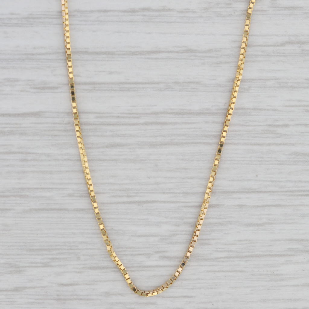 24 Box Chain Necklace 14k Yellow Gold 1.1mm