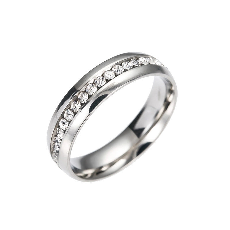 Geometric 201 Stainless Steel Rhinestone Gold Plated