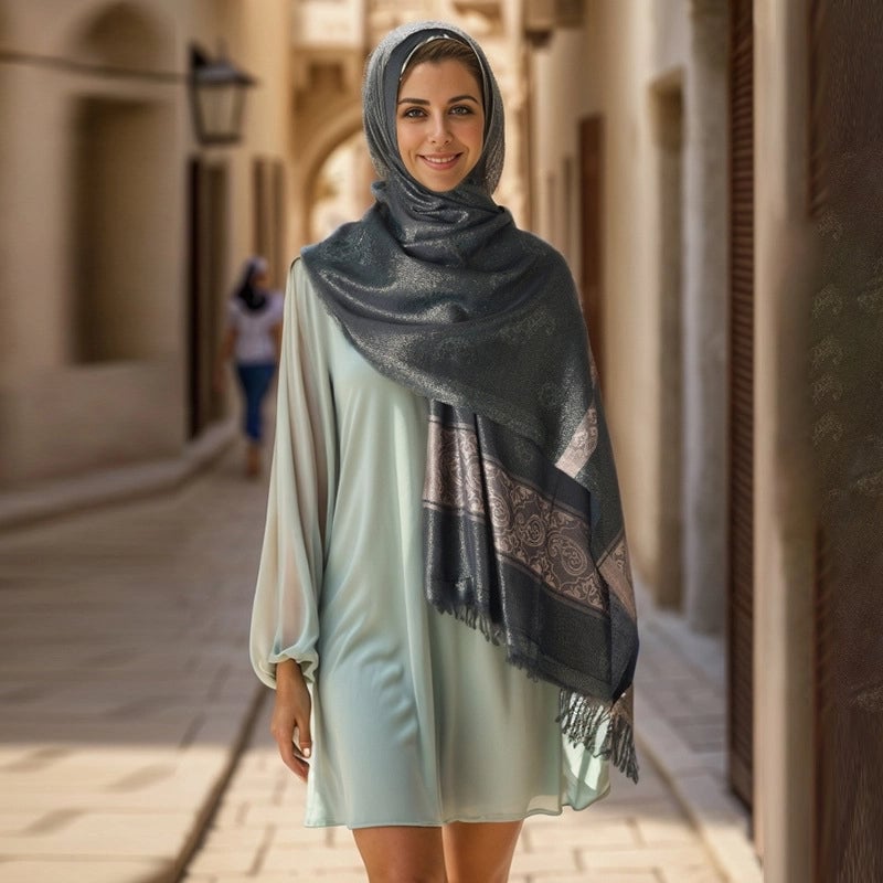 Women's Basic Minimalist Solid Color Polyester Silk Scarf