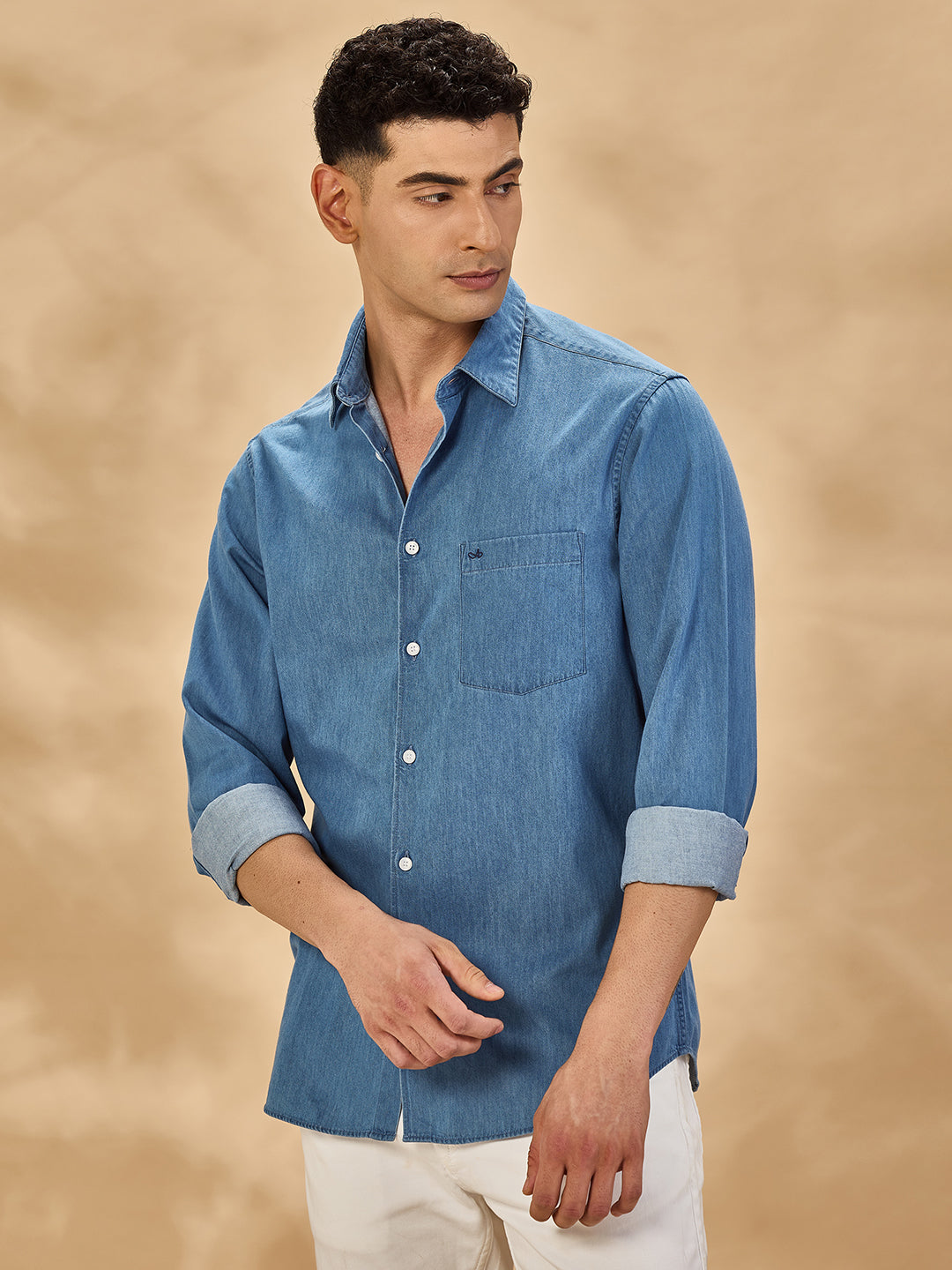 Men Blue Casual Shirt (DOKE)