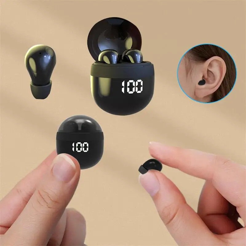 New18 Heavy Bass Headphones Wireless Bluetooth Earphones Sleeping Headset With Mic Noise Reduction Mini Earbuds For Xiaomi Redmi