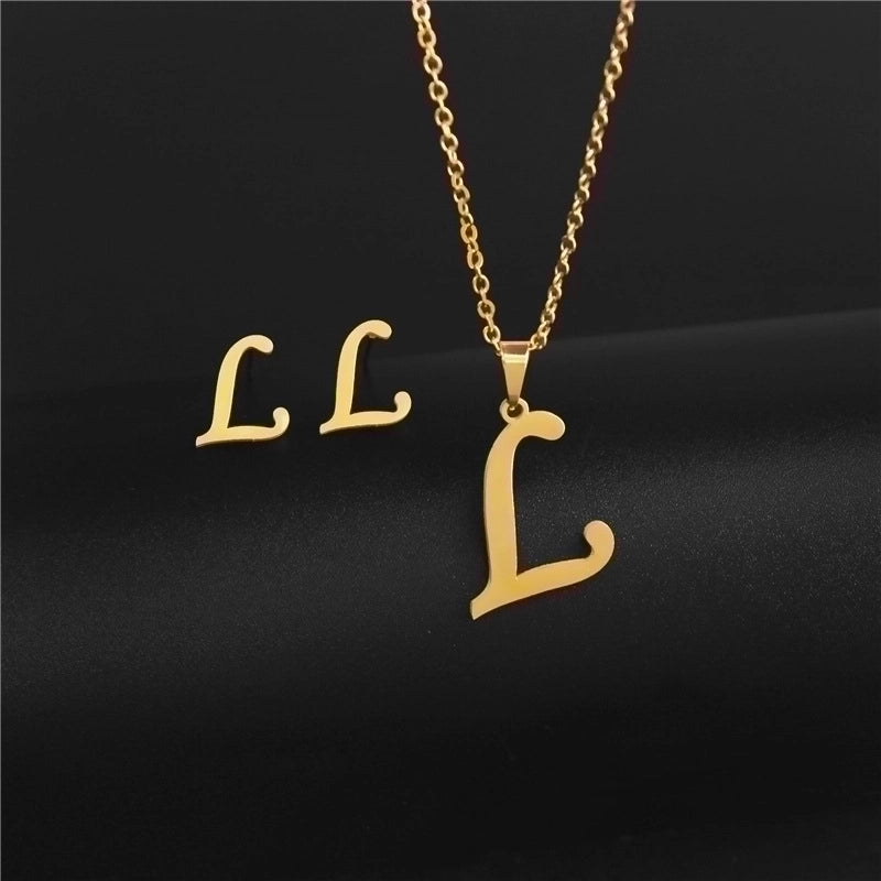 Minimalist Letter Stainless Steel Polishing No Inlaid