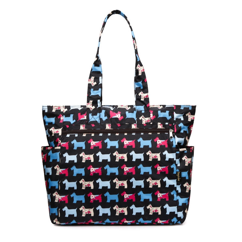 Women's Large Canvas Oxford Cloth Printing Vintage Style Classic Style Square Zipper Shoulder Bag