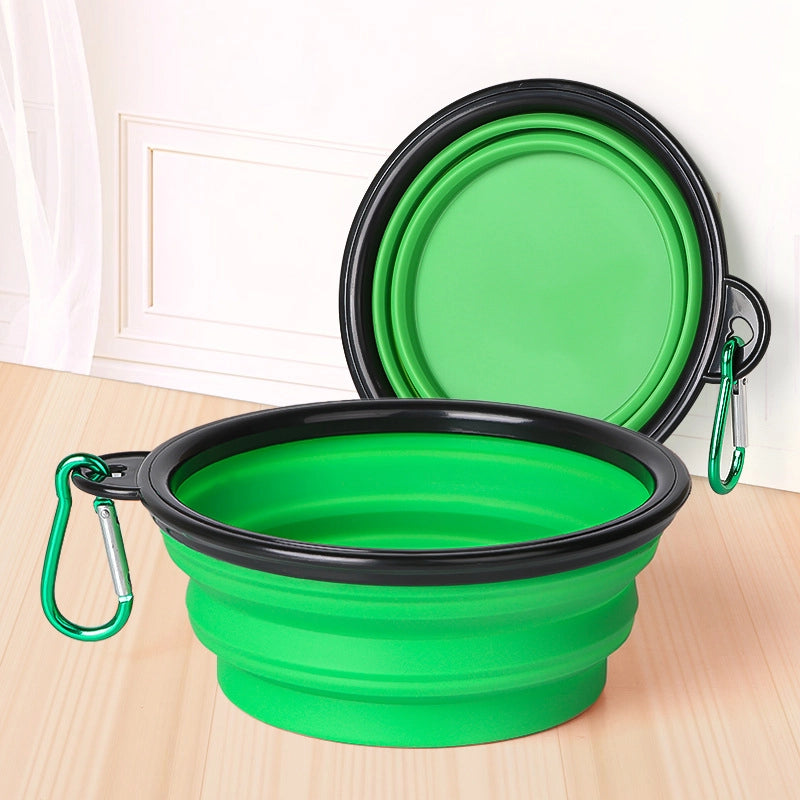 Explosions Pet Folding Bowl Outdoor Drinking Water Portable Dog Bowl Accompanional Cup Large TPE Pet Bowl Dog Basin
