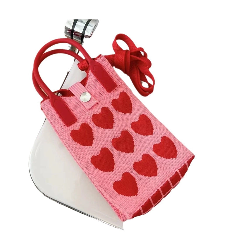 Cat-mounted Mobile Phone Bag Women's Crossbody Mini Bag Small Cute Lightweight Four Seasons Handbag Knitted Bag