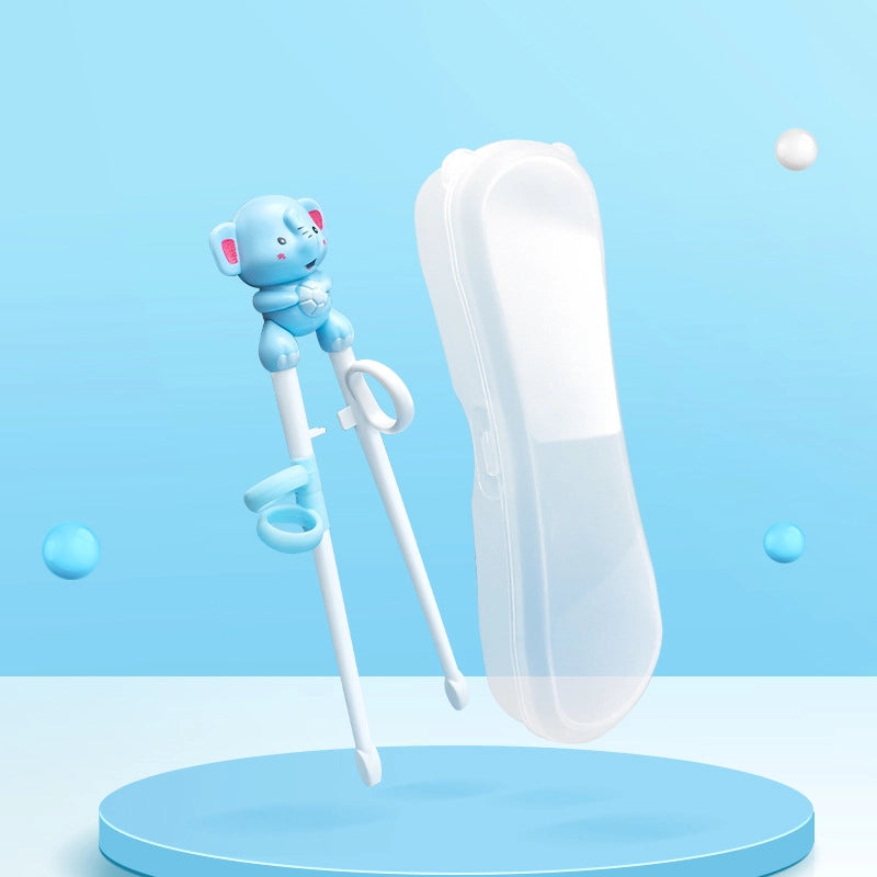 Portable Feeding Children's Tableware Set Cartoon Learning Chopsticks Training Chopsticks 304 Stainless Steel Spoon Fork