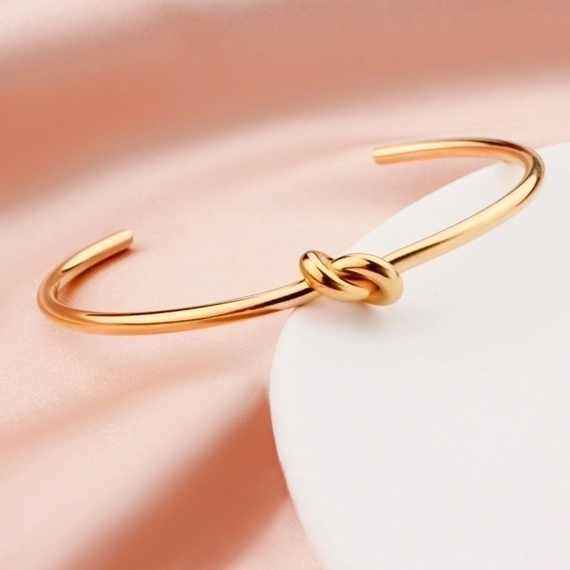 Minimalist C Shape Stainless Steel Titanium Steel Gold Plated Bangle In Bulk