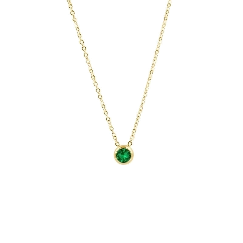 1 Piece Lady Round Stainless Steel Titanium Steel 18k Gold Plated Zircon Pendant Necklace