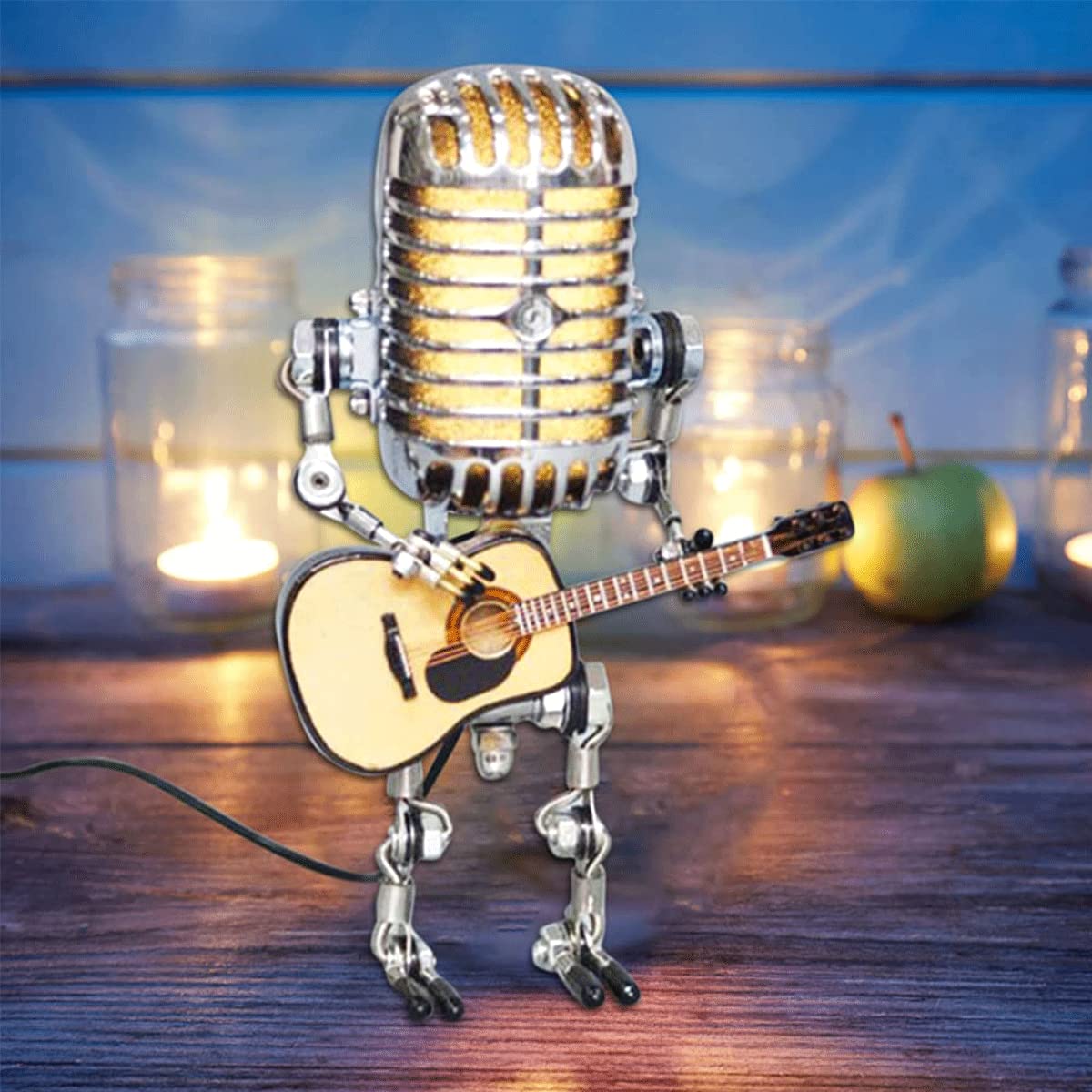 🔥🔥Vintage Metal Microphone Robot Desk Lamp