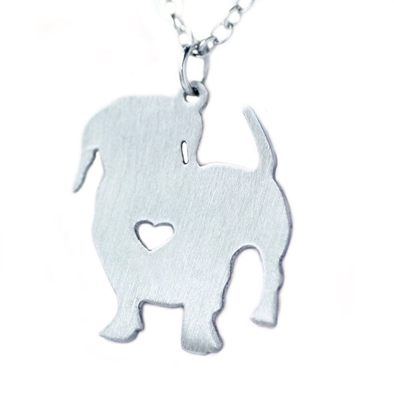 304 Stainless Steel Cute Slice Polishing Animal Dog Necklace Titanium Steel Necklace
