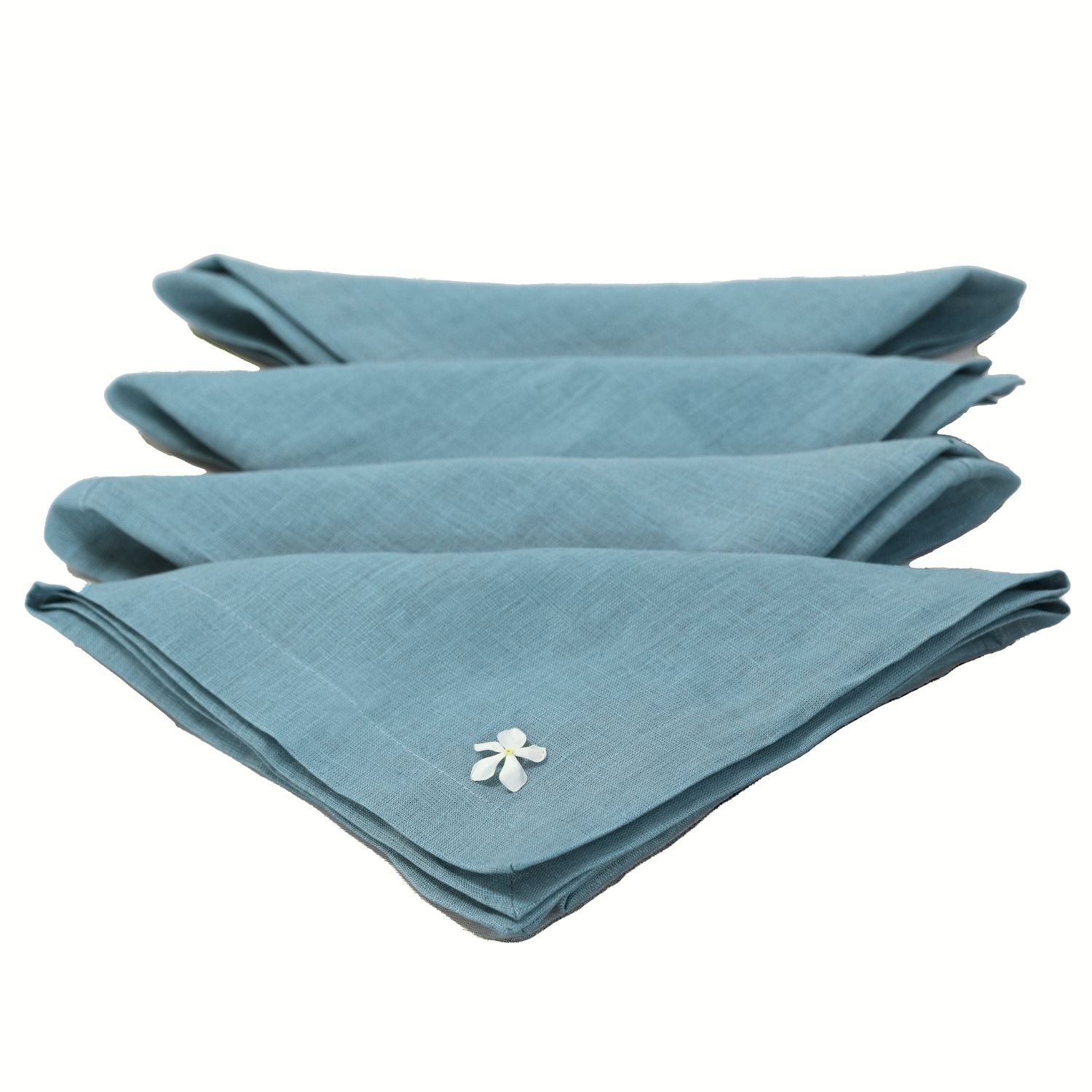 Dusty Blue 100% Linen Plain Napkins