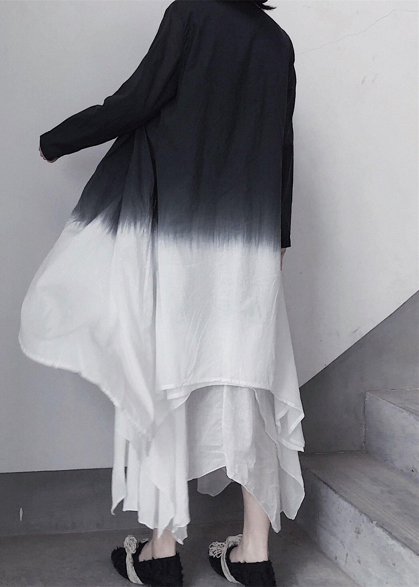 Retro Irregular Double Layer Gradient Cape Coat