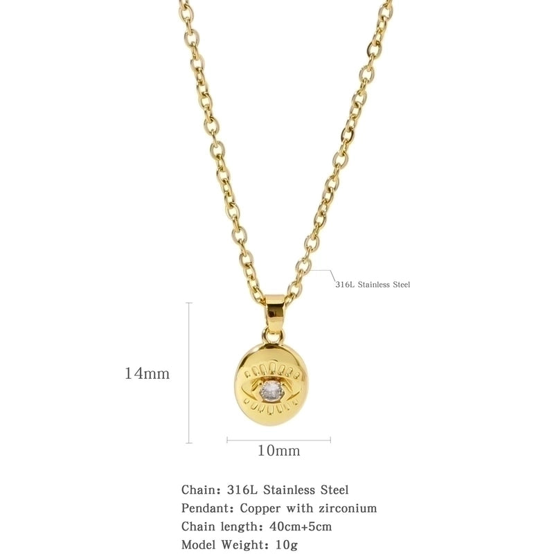 316L Stainless Steel  Copper Gold Plated Minimalist Classic Style Plating Constellation Pendant Necklace