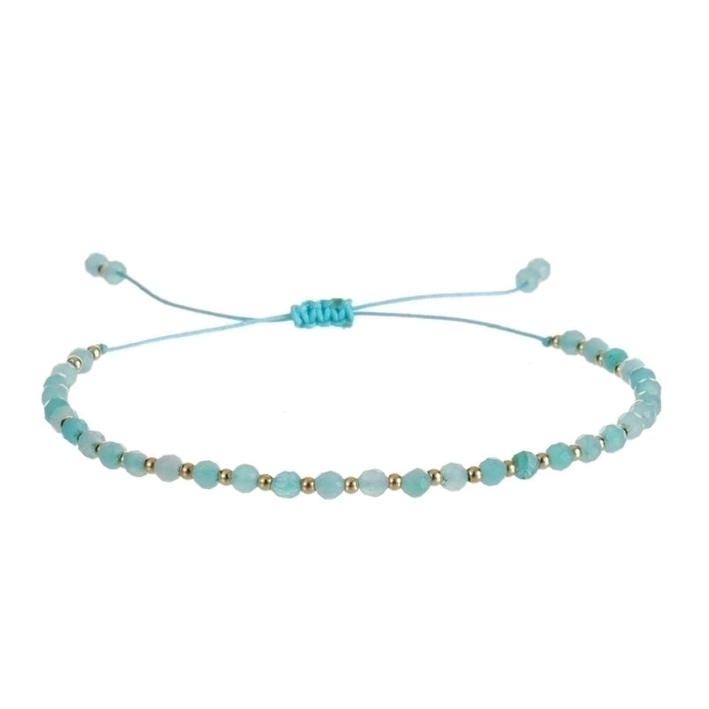 Minimalist Round Natural Stone Knitting Drawstring Bracelets