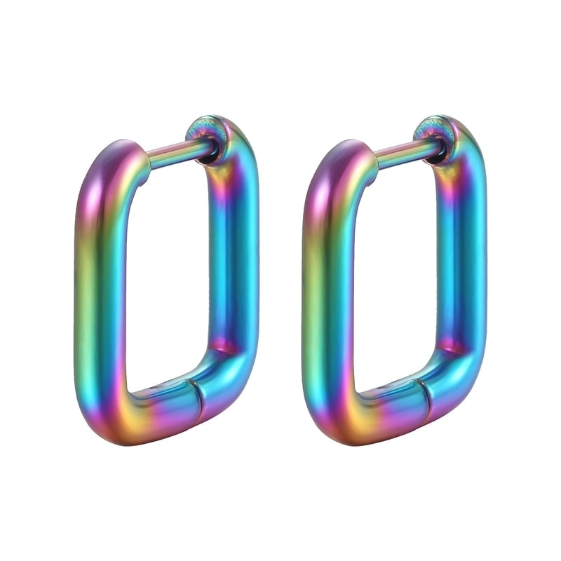 1 Pair Minimalist Square Plating 201 Stainless Steel 18K Gold Plated Earrings