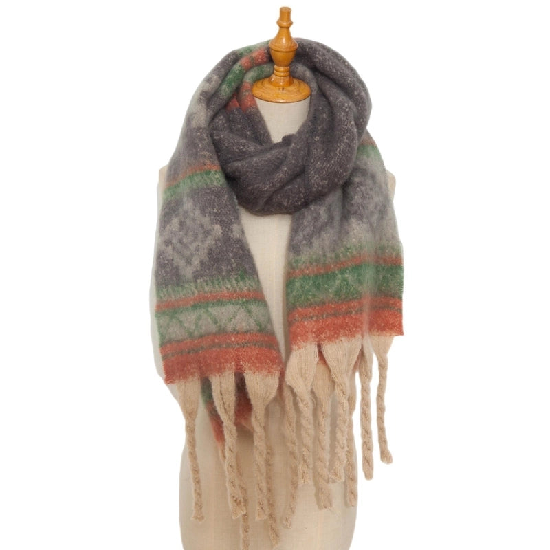 Women's Casual Printing Color Block Polyester Scarf