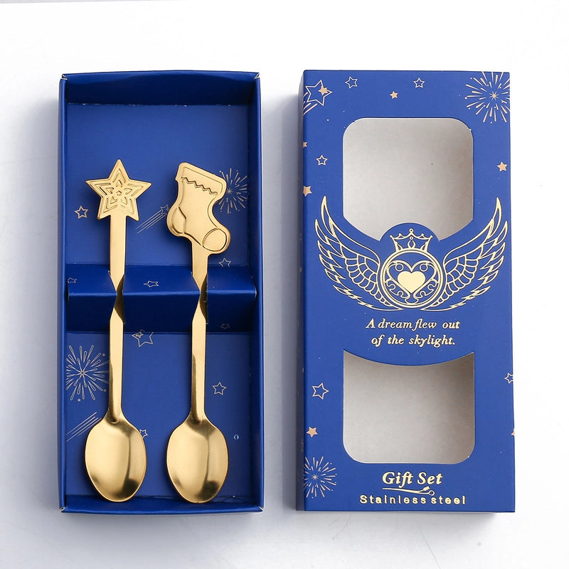 Christmas Cute Christmas Socks Gingerbread Snowman 410 Stainless Steel Spoon 1 Piece 1 Set