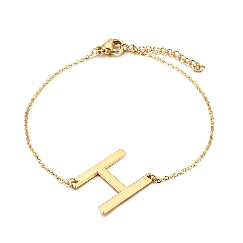 Fashion Letter Titanium Steel 18K Gold Plated Bracelets In Bulk