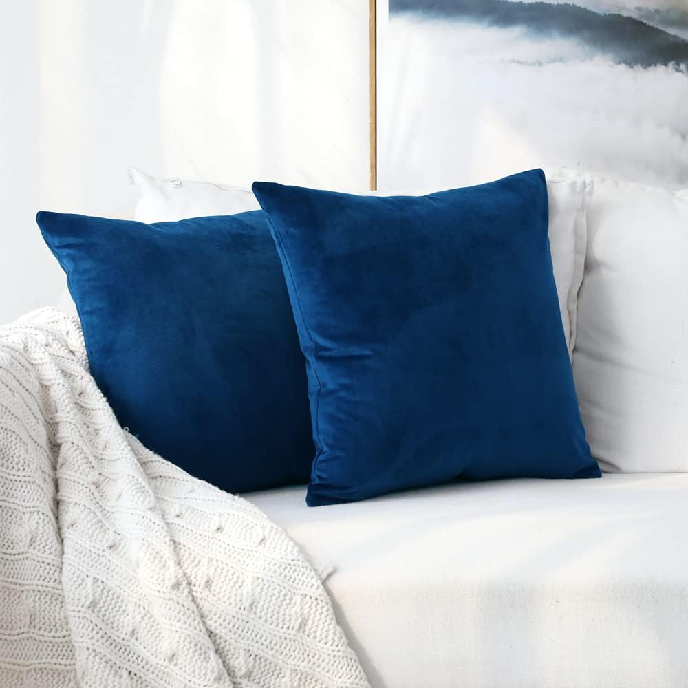 Navy Blue-Velvet Cushion Covers