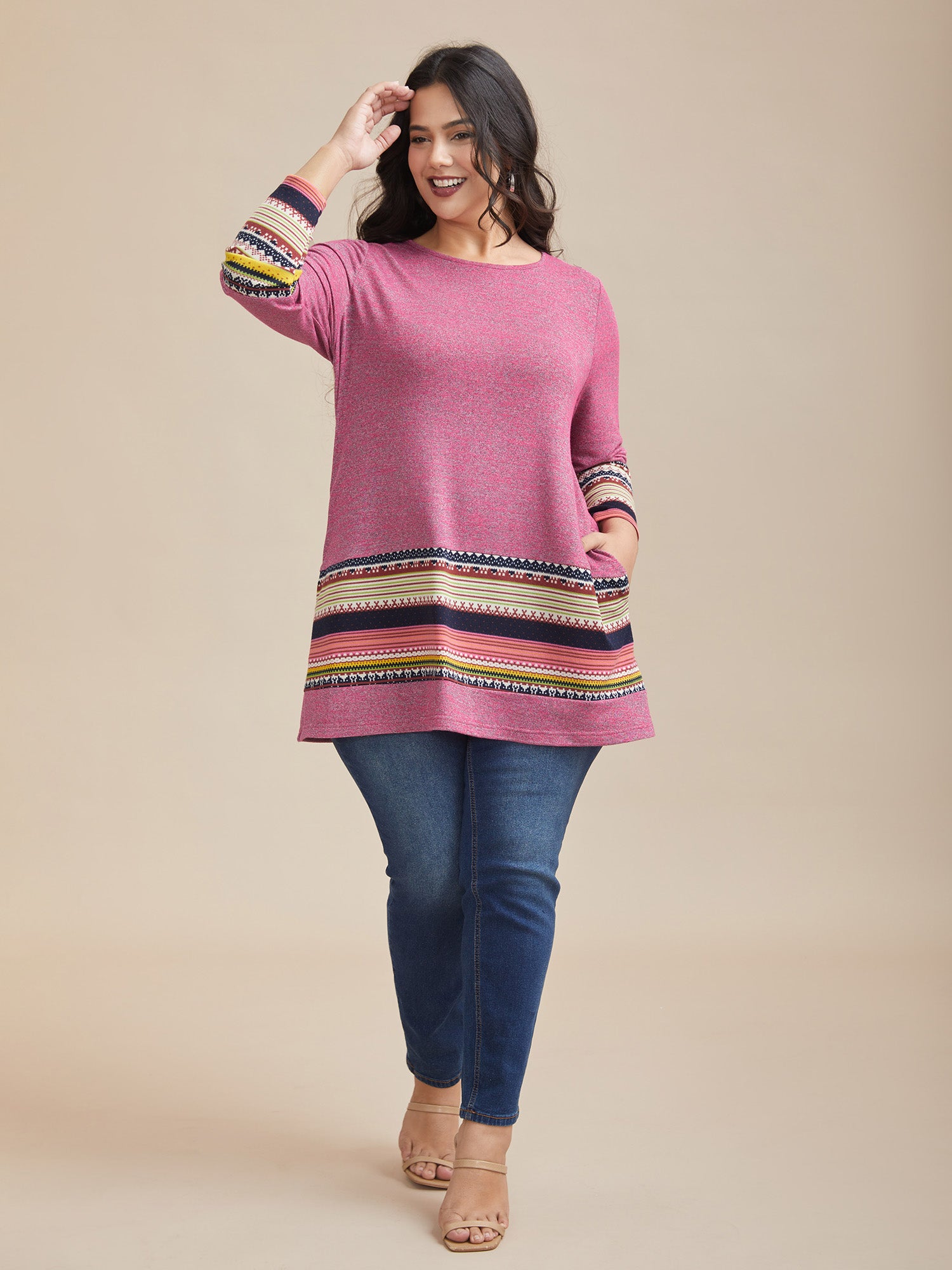 Tunic Boho Print Pocket T-shirt
