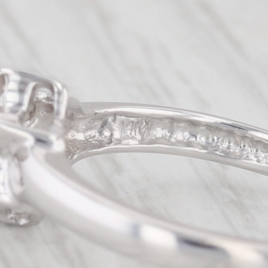 0.20ctw Diamond Flower Ring 14k White Gold Size 6.75