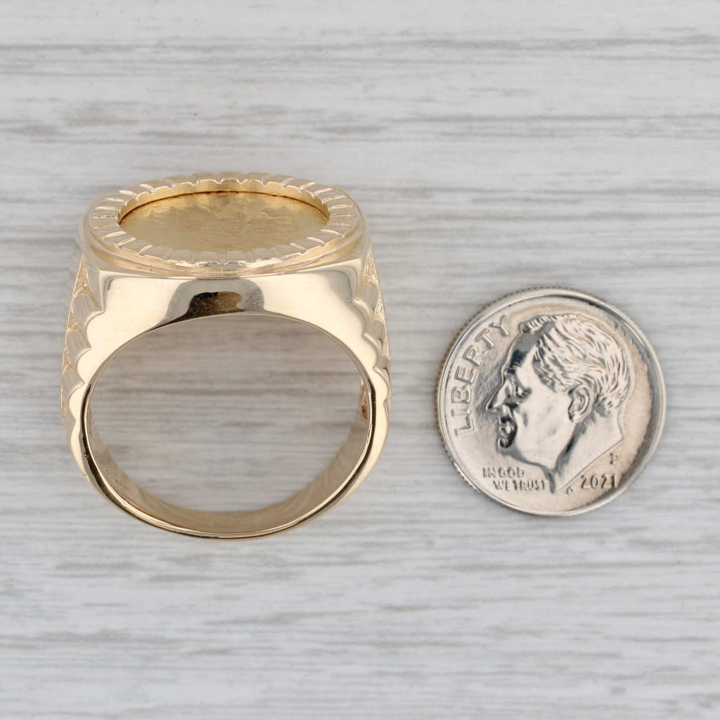 Authentic 1913 Indian Head $2.5 Gold Coin Ring 10k 900 Yellow Gold Size 11.25