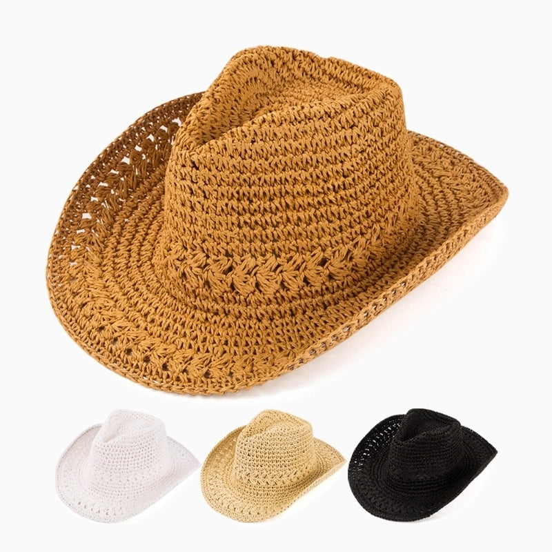 Women's Minimalist Classic Style Solid Color Big Eaves Sun Hat Fedora Hat