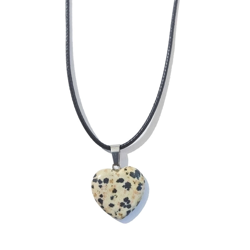 Minimalist Heart Shape Natural Stone Polishing Pendant Necklace 1 Piece