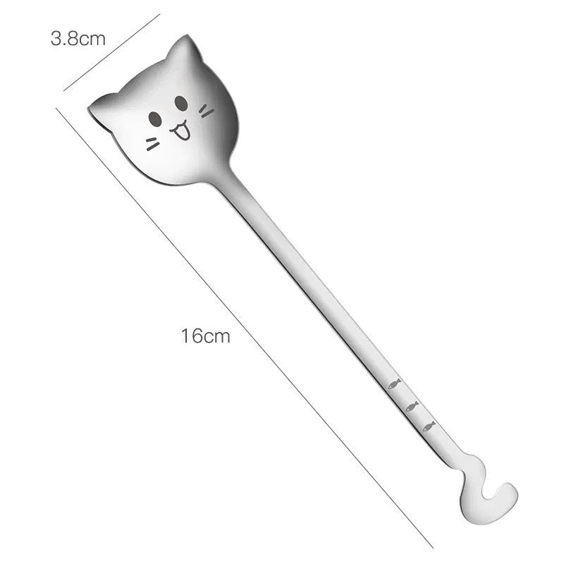 Cute Cat 304 Stainless Steel Spoon 1 Piece