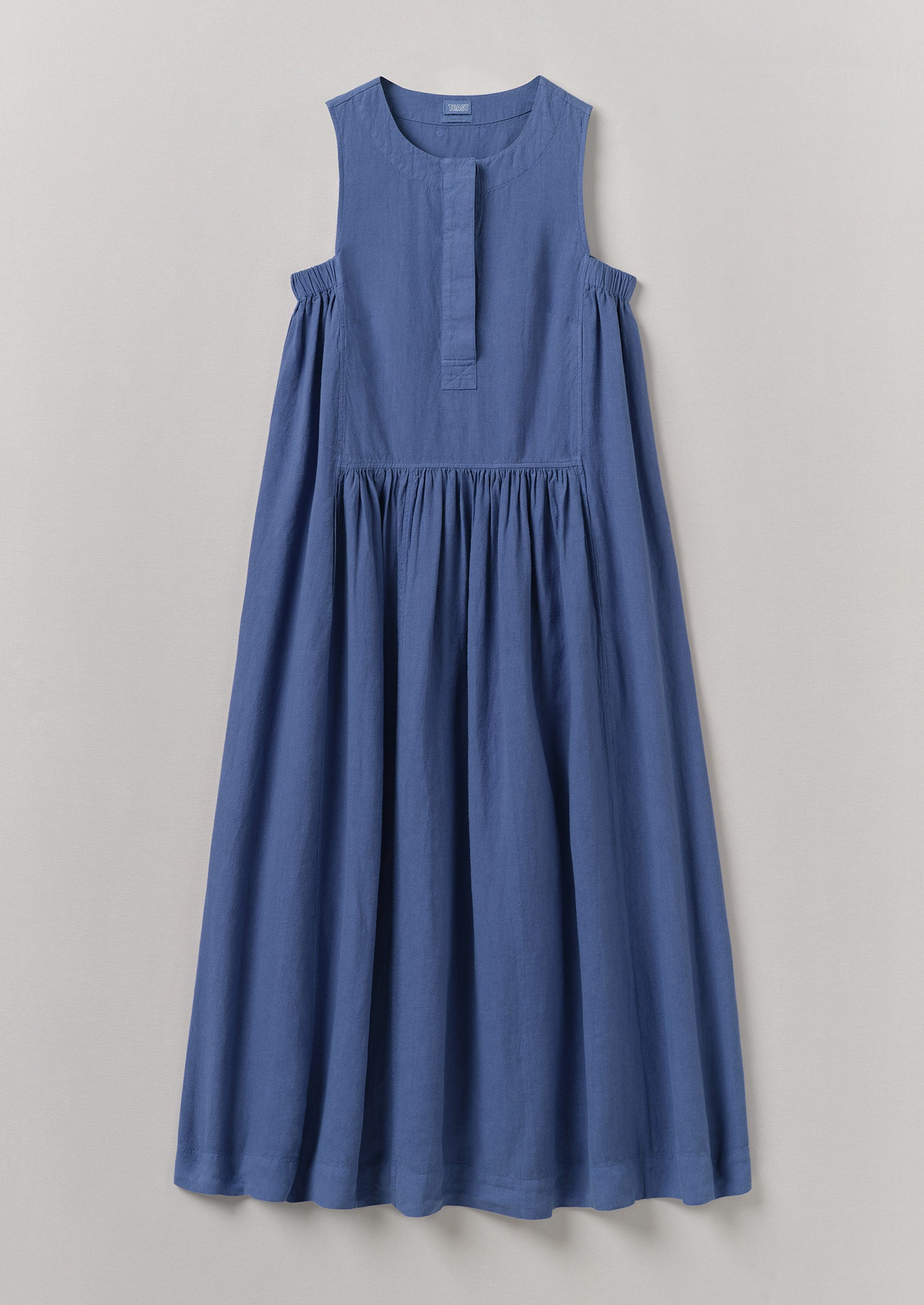 Garment Dyed Linen Panelled Dress | Cornflower