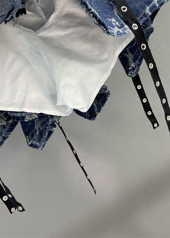 Black High Waist Zippered Tassel Skirts Asymmetrical