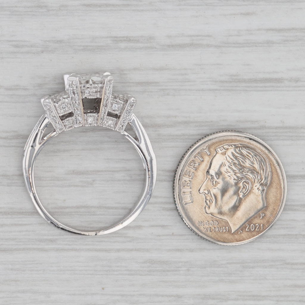 1.06ctw Princess Diamond Engagement Ring 14k White Gold Size 6 3-Stone