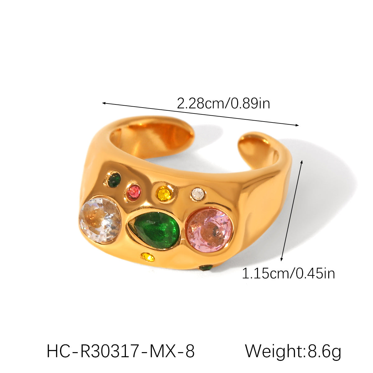 Stainless Steel Ring Inlaid Zircon Ring Female Hand Jewelry Titanium Steel Ring Niche