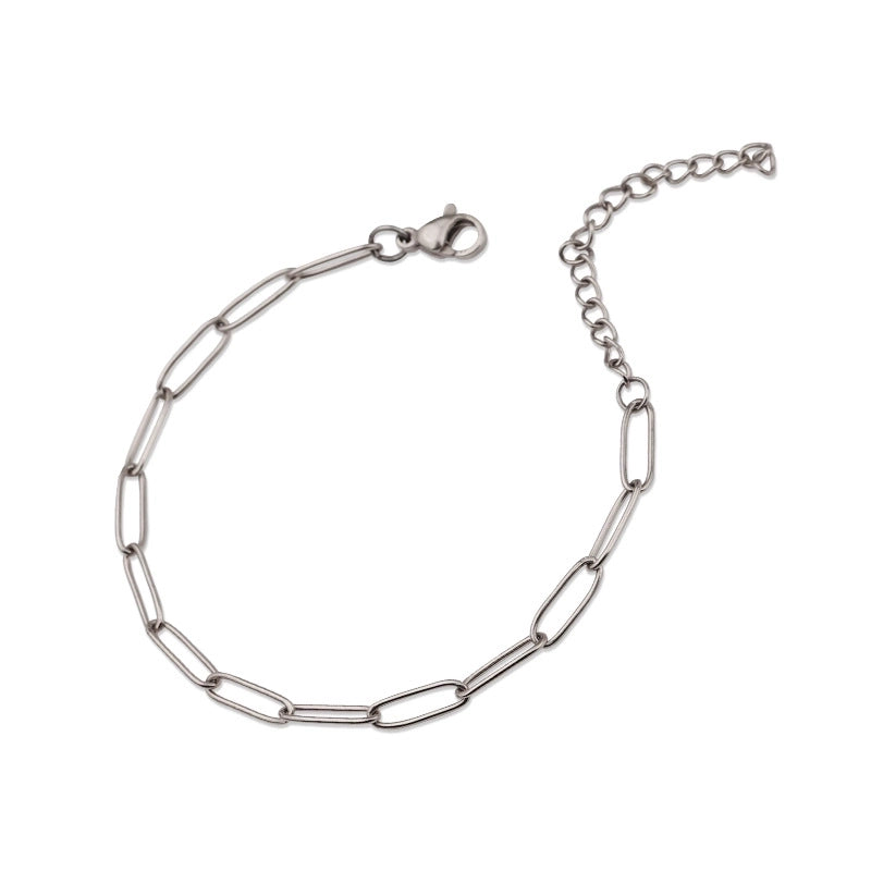 Minimalist Classic Style Solid Color Stainless Steel 18K Gold Plated None Bracelets In Bulk