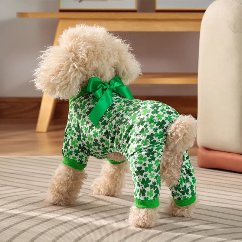 Casual Cute Polyester St. Patrick Shamrock Pet Clothing