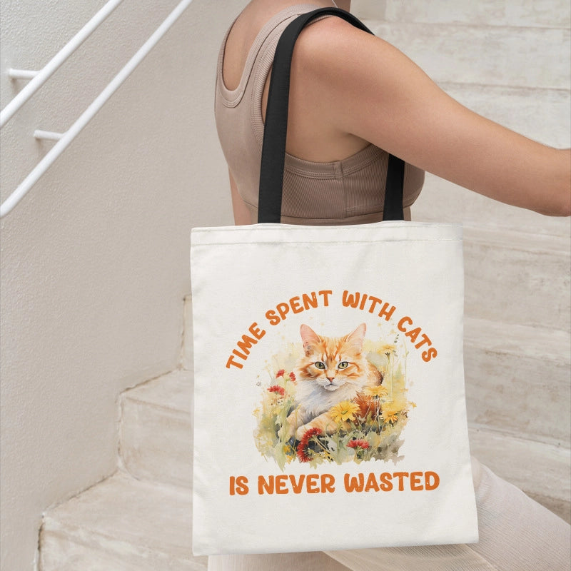 Cat-lovers Printed Shoulder Bag Large Capacity Shopping Bag Tiktok One-piece Delivery