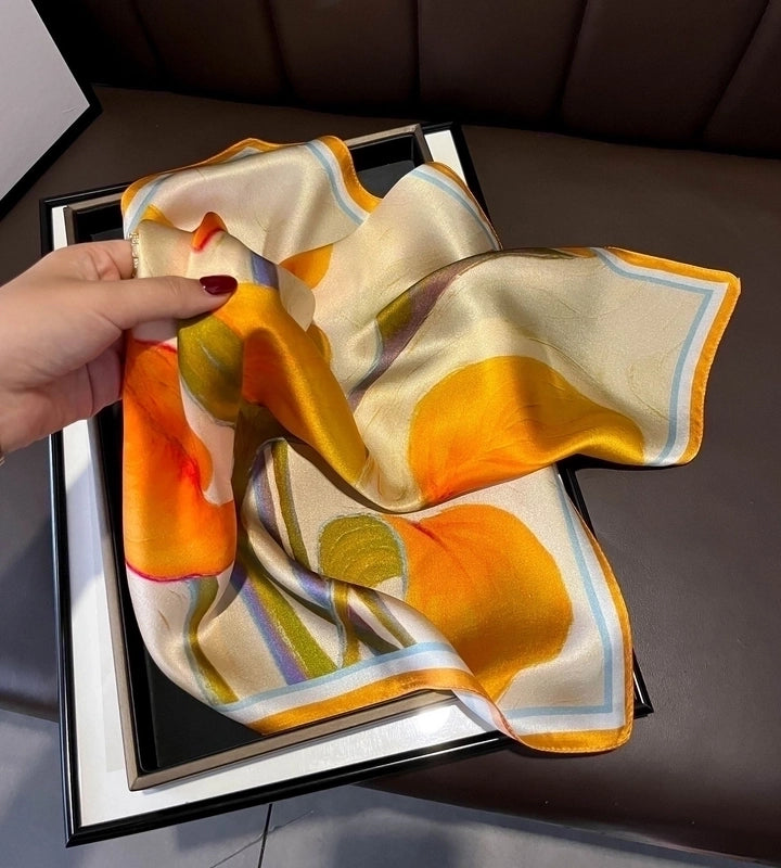 Women's Elegant Flower Silk Flowers Silk Scarf