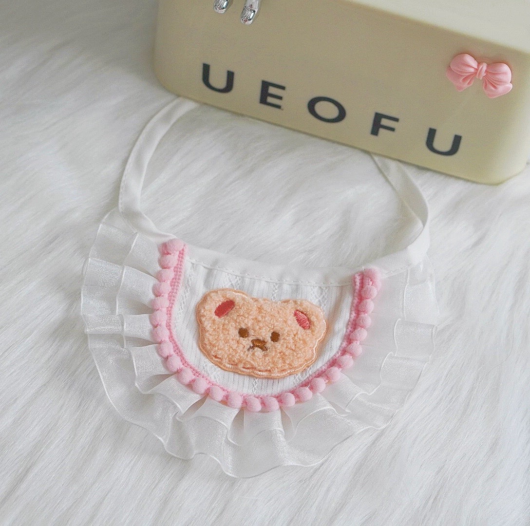 Pink Bow Dog Cat Bandana Bibs