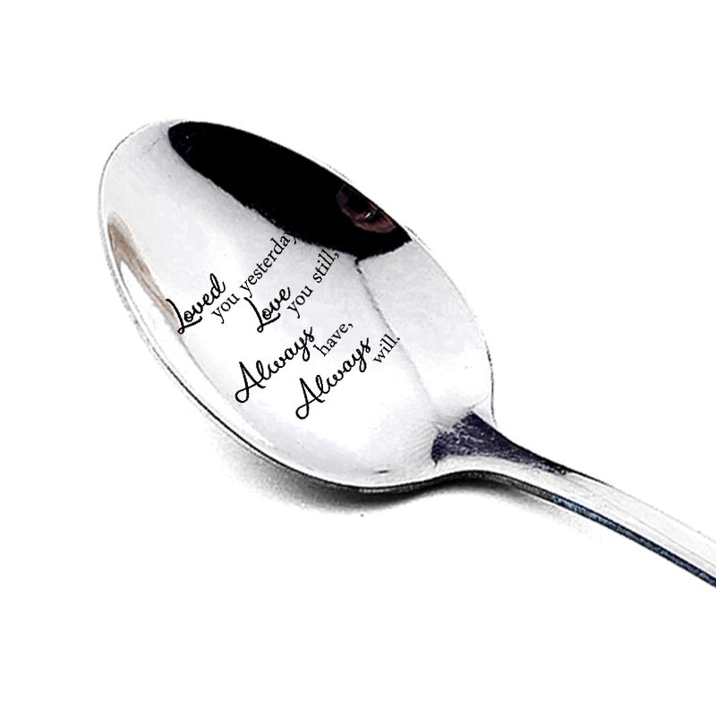 Wedding Valentine's Day Gifts Stainless Steel Long Handle Spoon Household