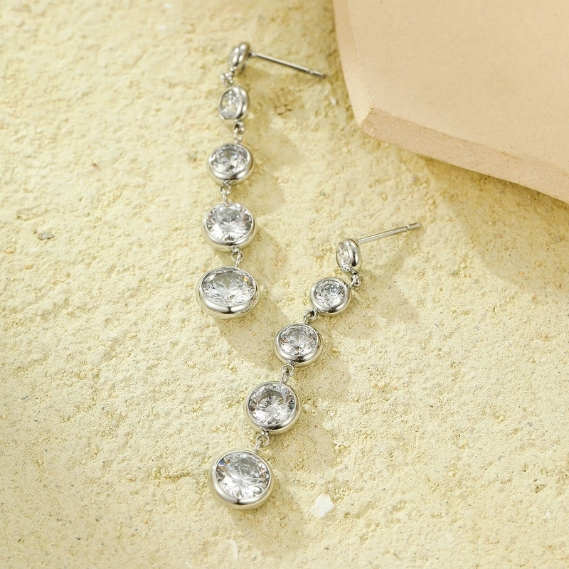 1 Pair Retro Solid Color Inlay 304 Stainless Steel Zircon Stainless Steel Earrings